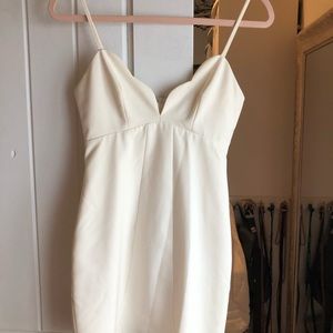 TOBI white body con mini dress